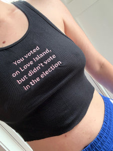 Love island cropped tank