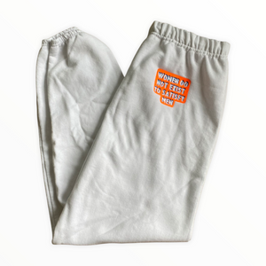 Women do not exist to satisfy men embroidered sweat pants